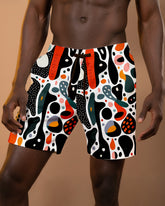 Big & Tall Men's Daily Leisure Hawaii. Abstract Floral Print Casual Shorts